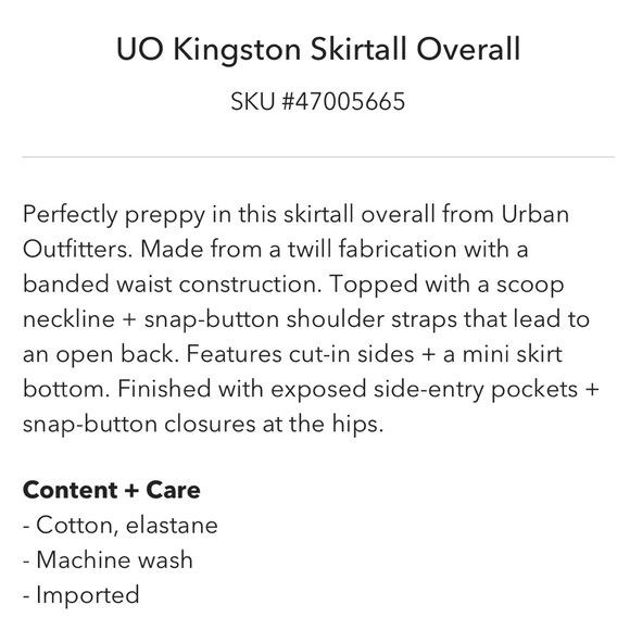 NWT UO KINGSTON SKIRTALL OVERALL - Picture 5 of 6